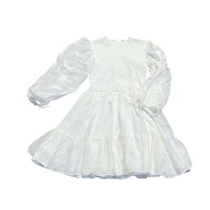 3/$15 INDIKAH feminine white mini dress